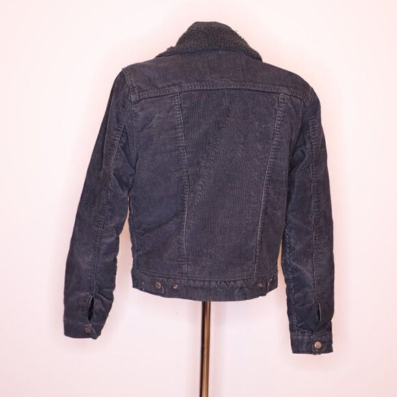 Levi's Ex-Boyfriend Trucker Sherpa Black Jean Jacket Sz S - Picture 3 of 6